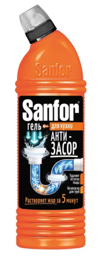 SANFOR средство д/очистки труб на кухне 750г